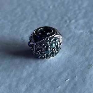 Pandora Sparkle Beach Seashell Charm silver and turquoise
